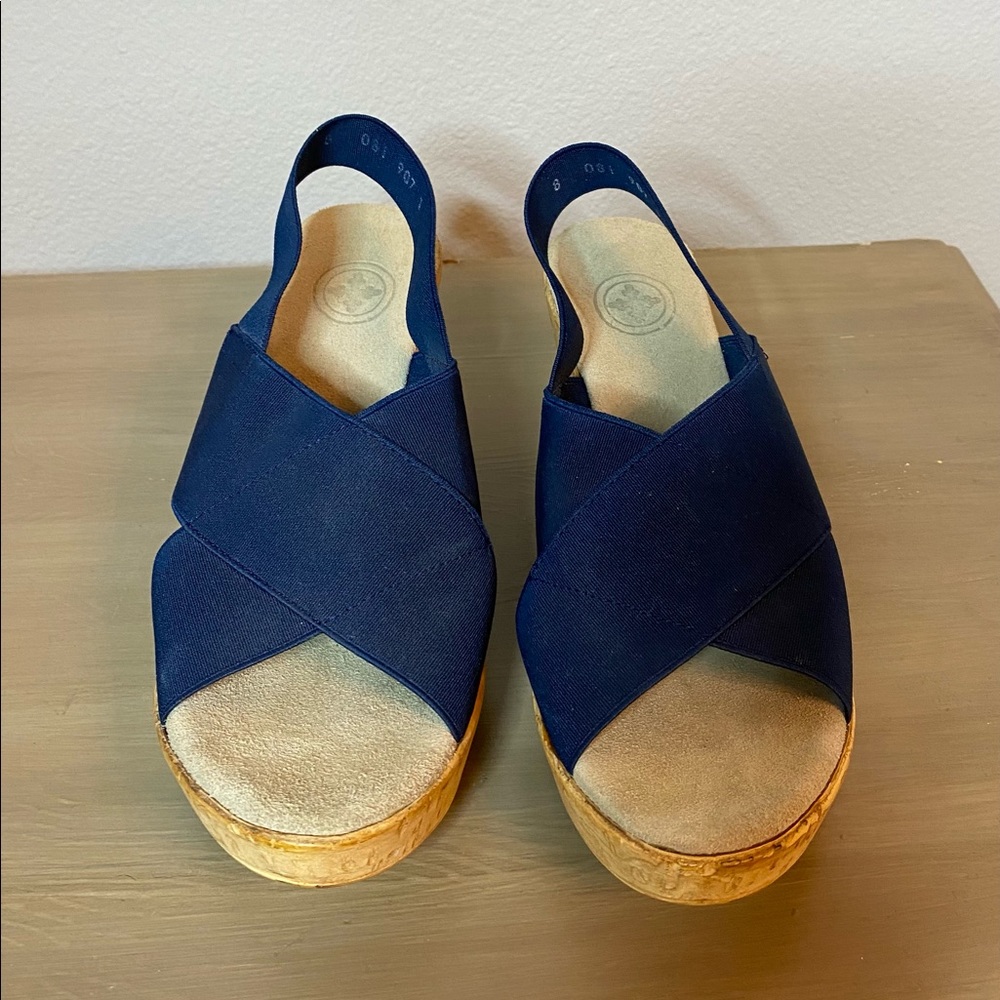 Charleston Shoe Co Blue wedges. NWOT. Size 8. Never worn! Machine washable